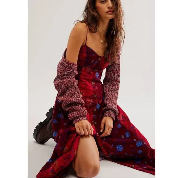 NEW Free People Gail Midi Dress Size M #2020 - Picture 2 of 9